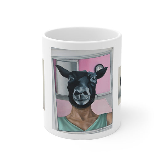 En stilren mugg med konstmotiv av Heli Thorin.