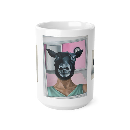 En stilren mugg med konstmotiv av Heli Thorin.